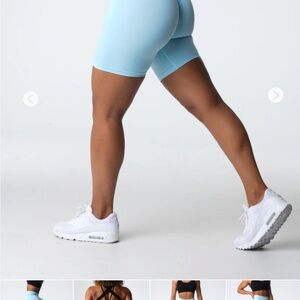 NVGTN Pastel Blue Scrunch Seamless Shorts